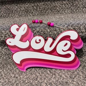 Retro Love Sign with Pink Gradient